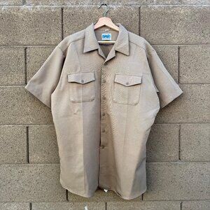 80's US Military Khaki Short Sleeve Button Down Shirt
